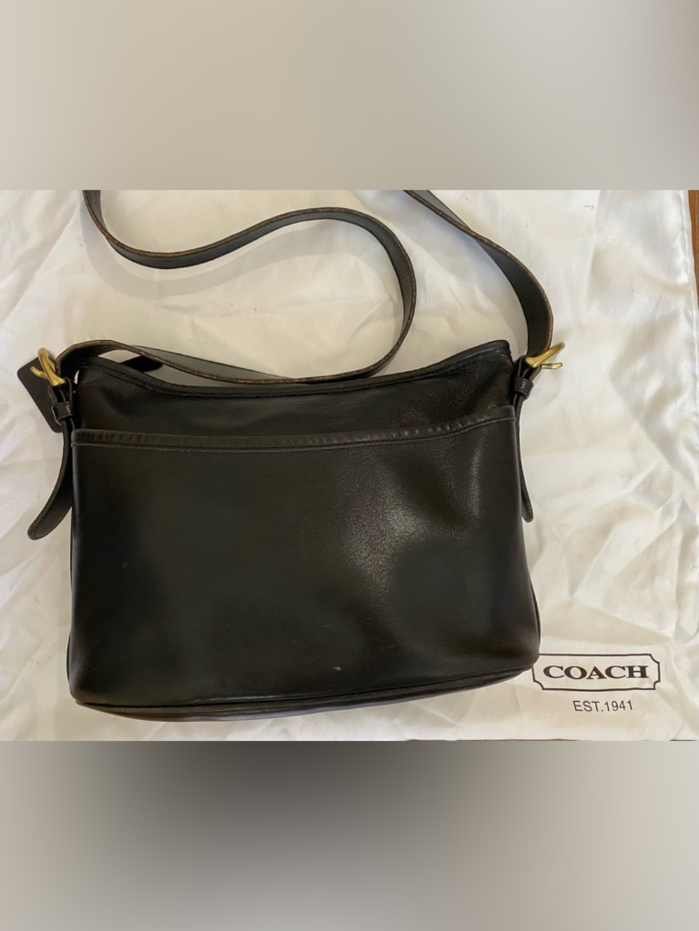 Coach Vintage “Worth” Black Leather Bag, Style 4143. Made in USA - Picture 3 of 6